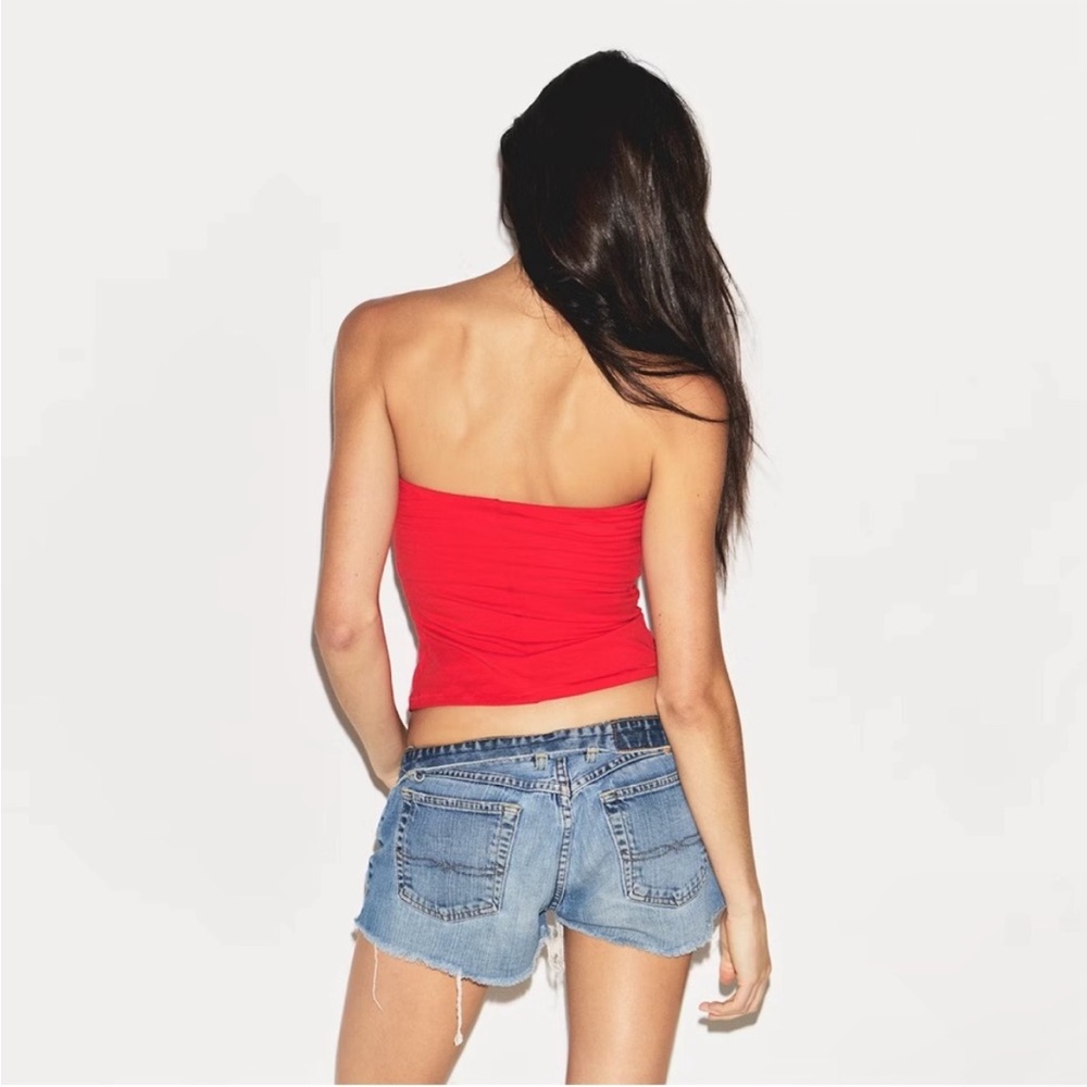 Skims NWT Cotton Jersey Tube Top RUBY RED Sz Medium - Picture 2 of 7